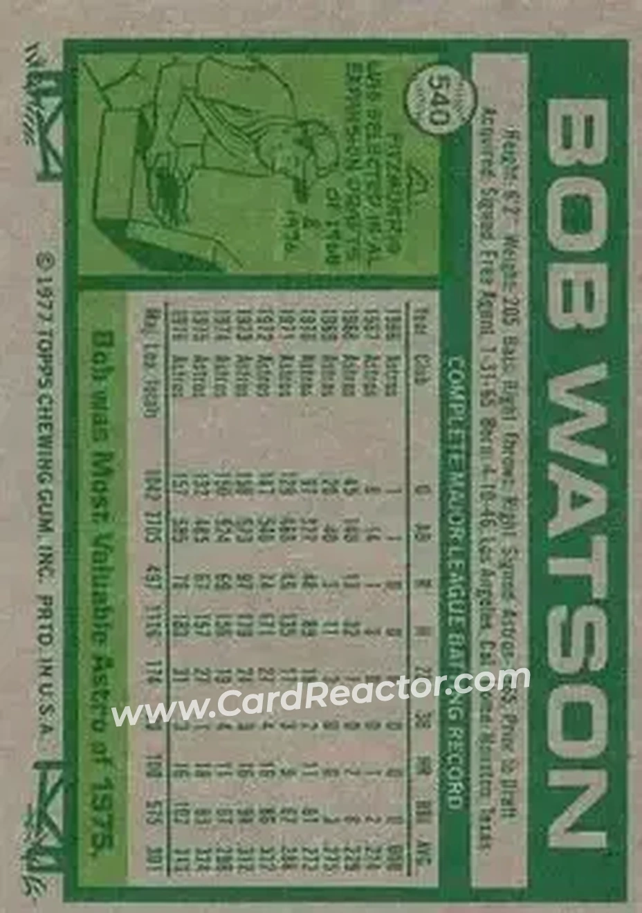 Back of Bob Watson