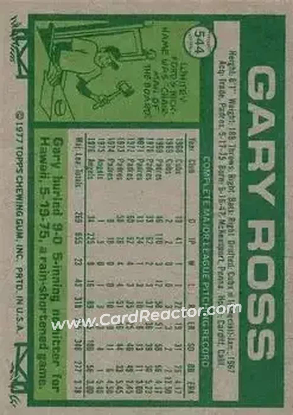 Back of Gary Ross