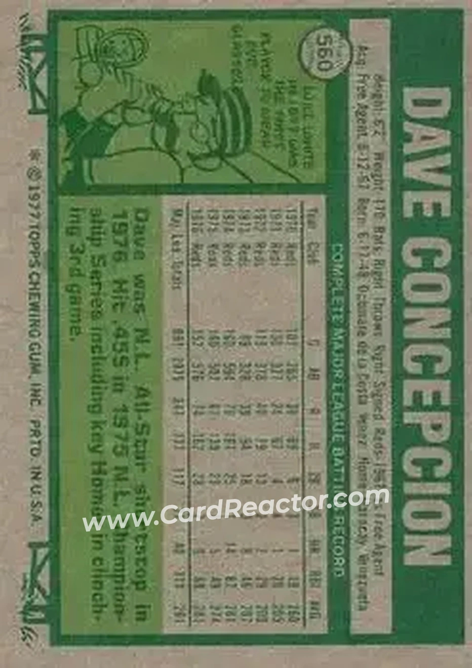 Back of Dave Concepcion