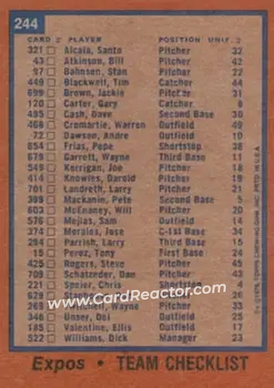 Back of Card #244