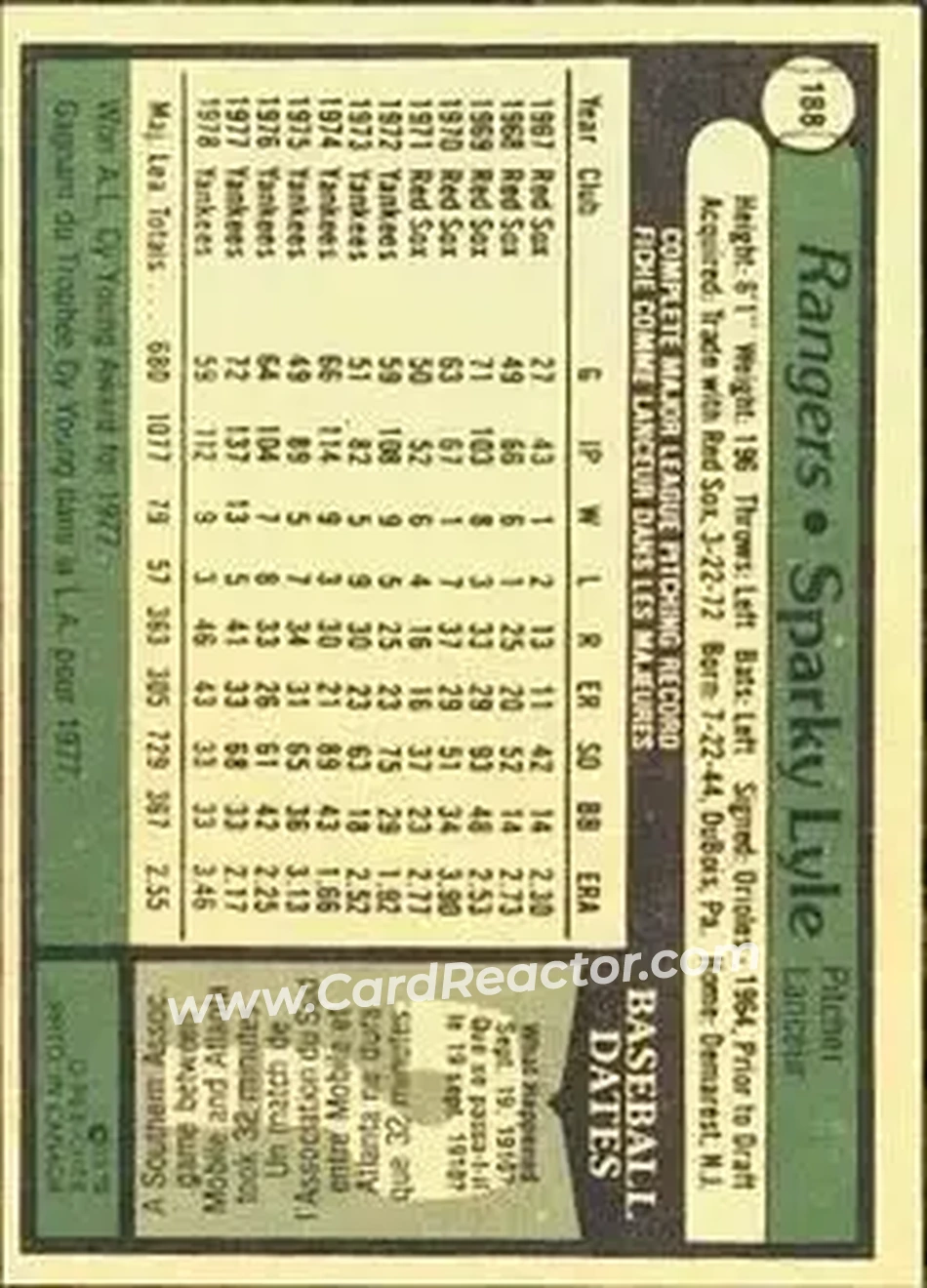Back of Sparky Lyle