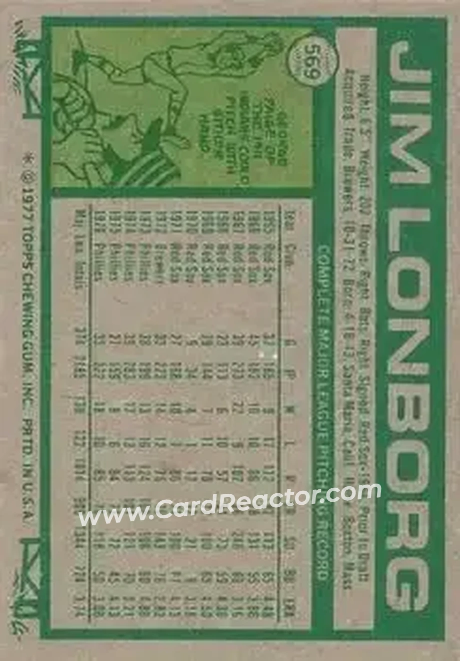Back of Jim Lonborg