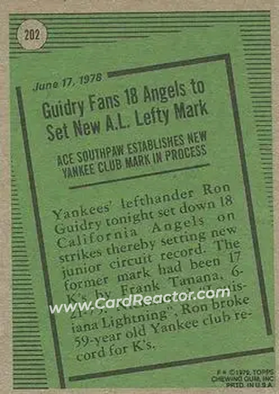 Back of Ron Guidry