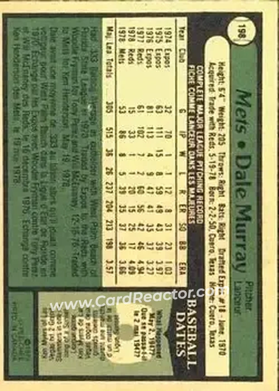 Back of Dale Murray