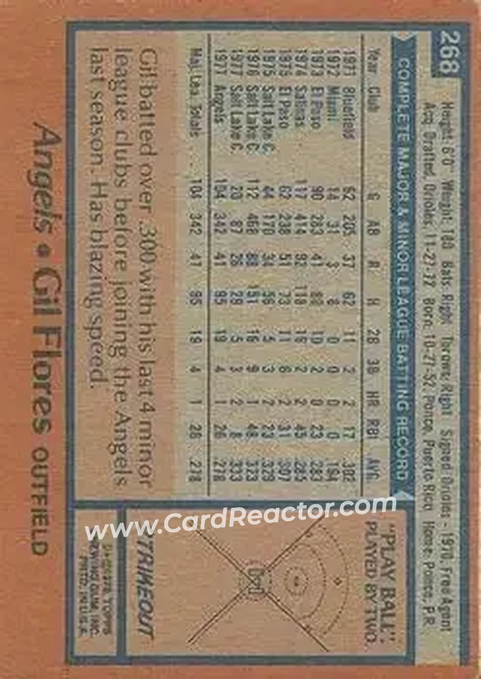1978 Topps #268 - Gil Flores - California Angels 1978 Topps #268 - Gil Flores - California Angels