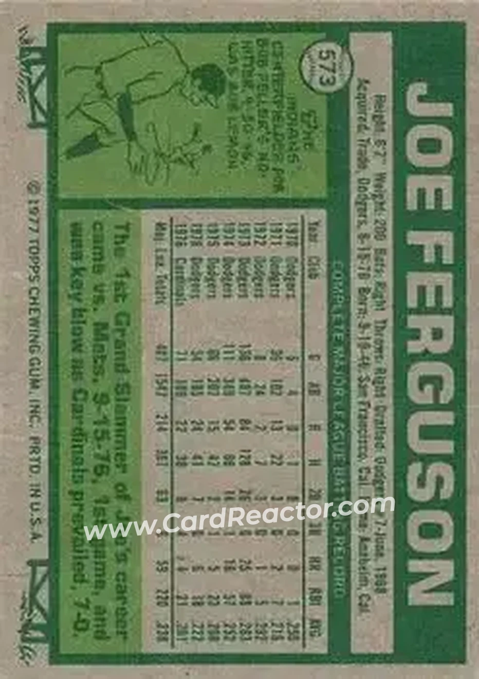 Back of Joe Ferguson