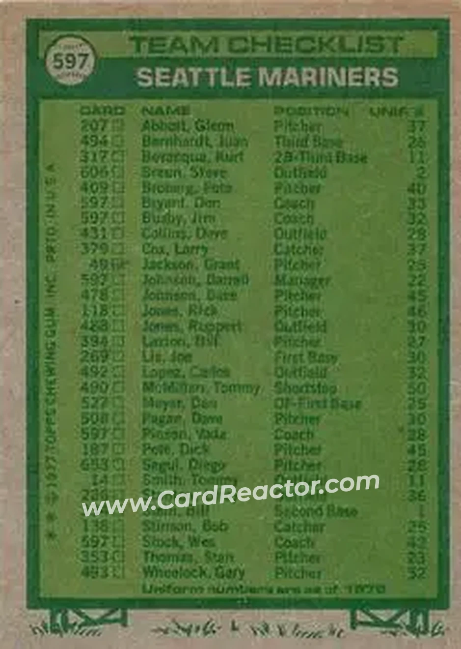 Back of Card #597