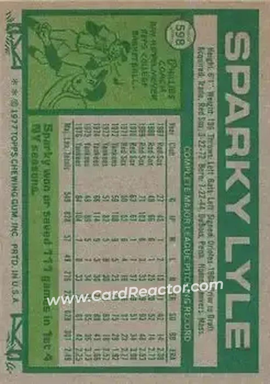 Back of Sparky Lyle