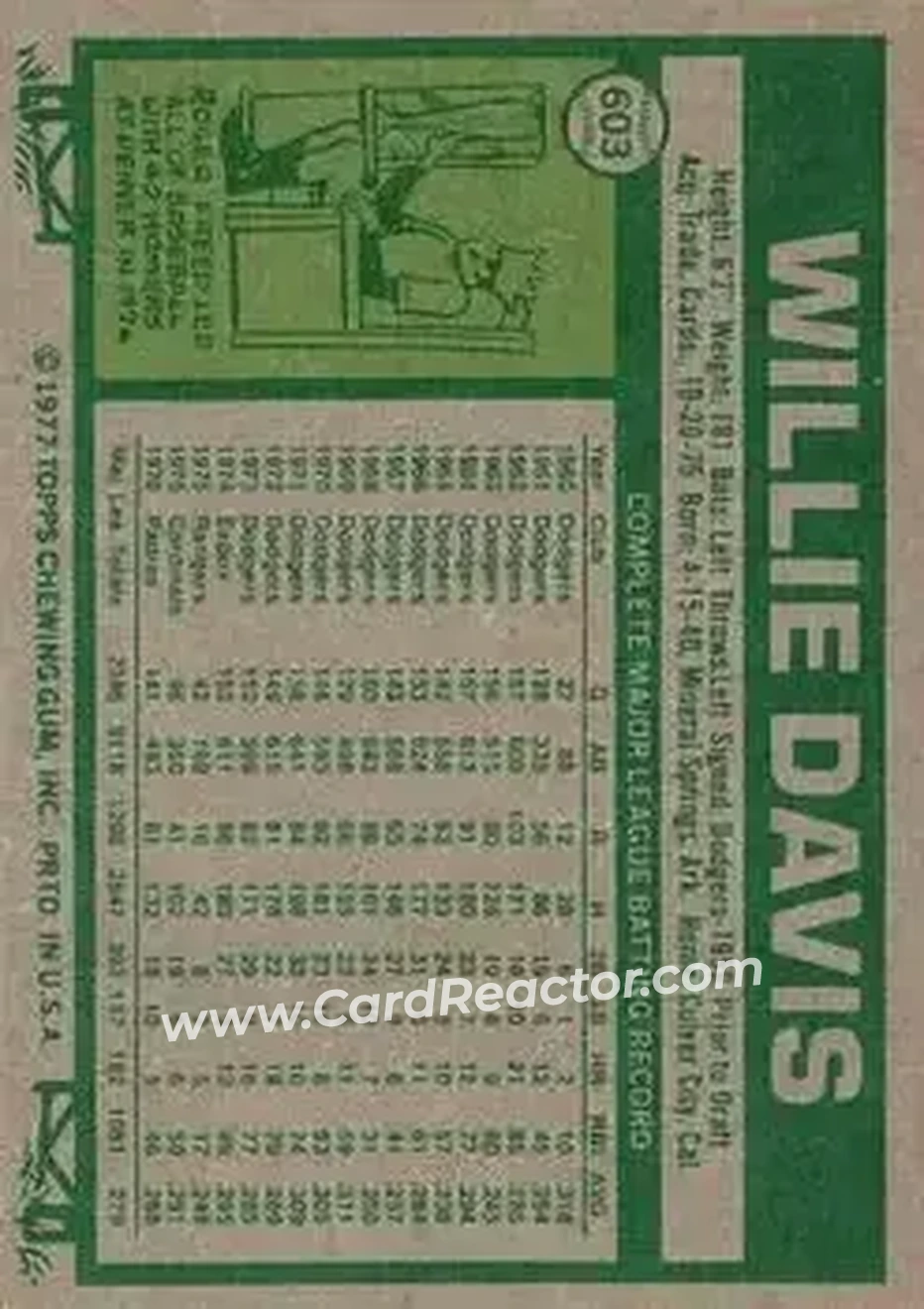 Back of Willie Davis