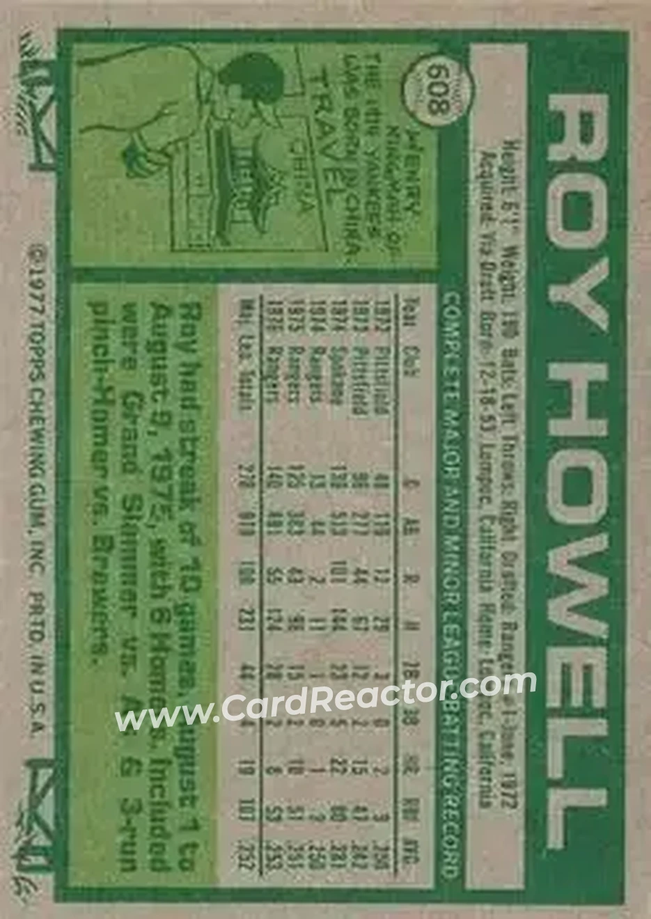 Back of Roy Howell