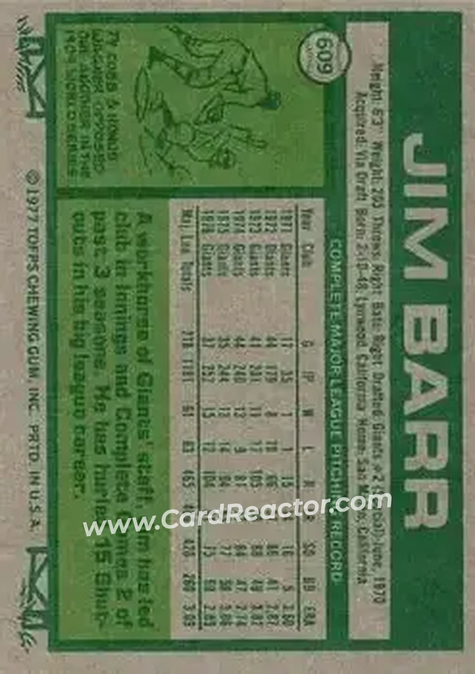 Back of Jim Barr