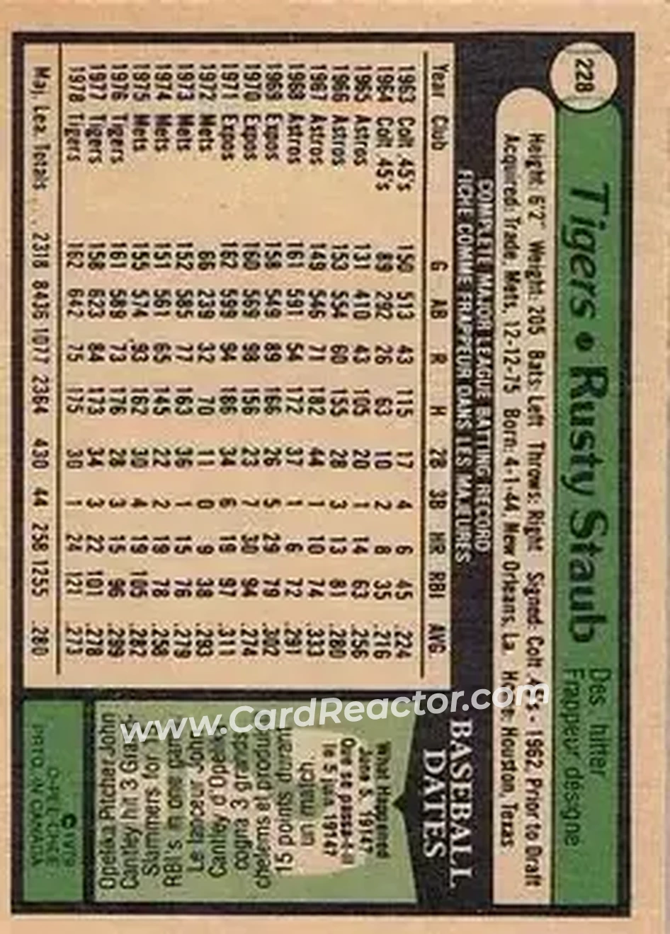 Back of Rusty Staub