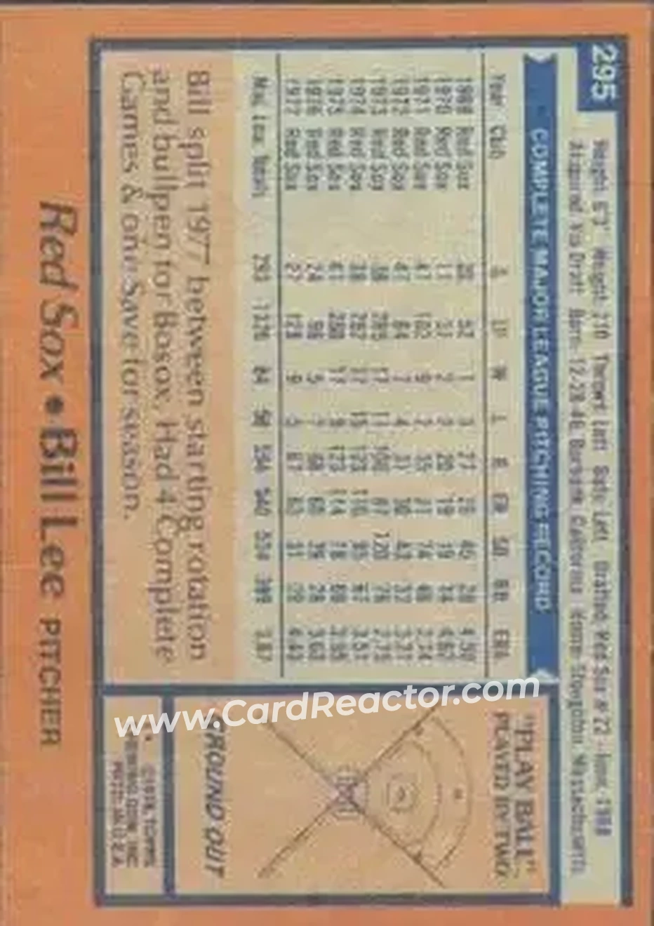 Back of Bill Lee