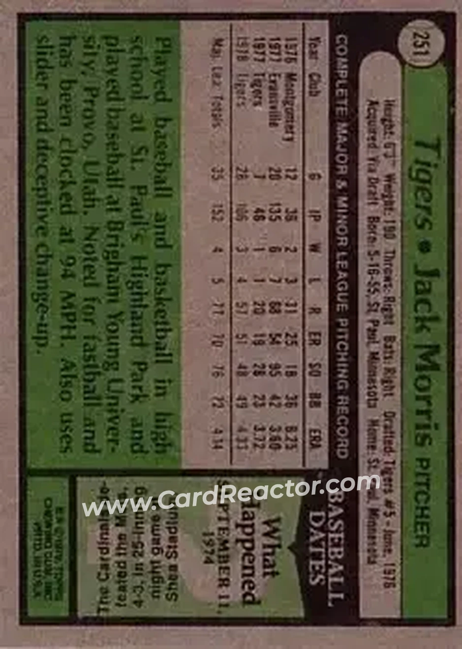 Back of Jack Morris