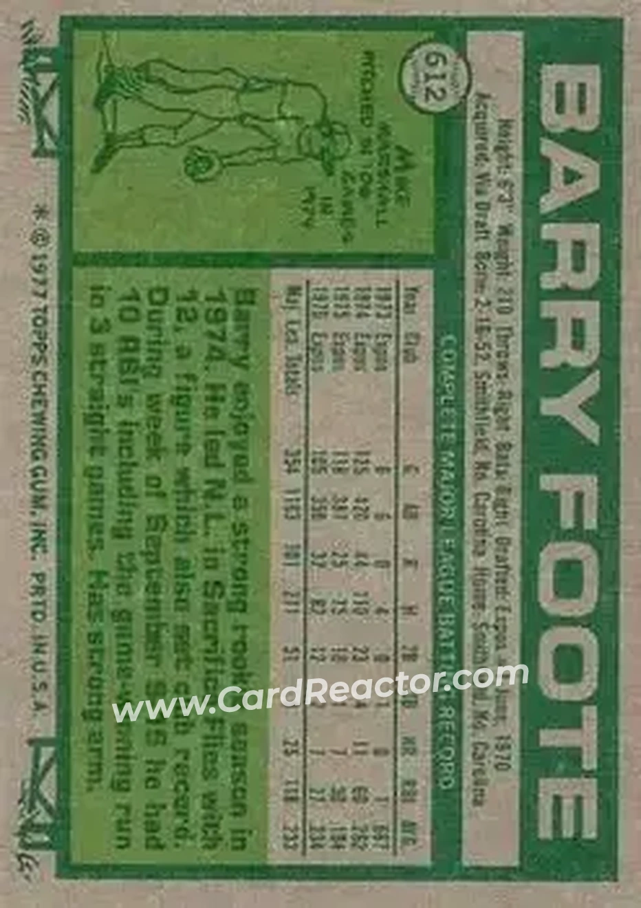 Back of Barry Foote