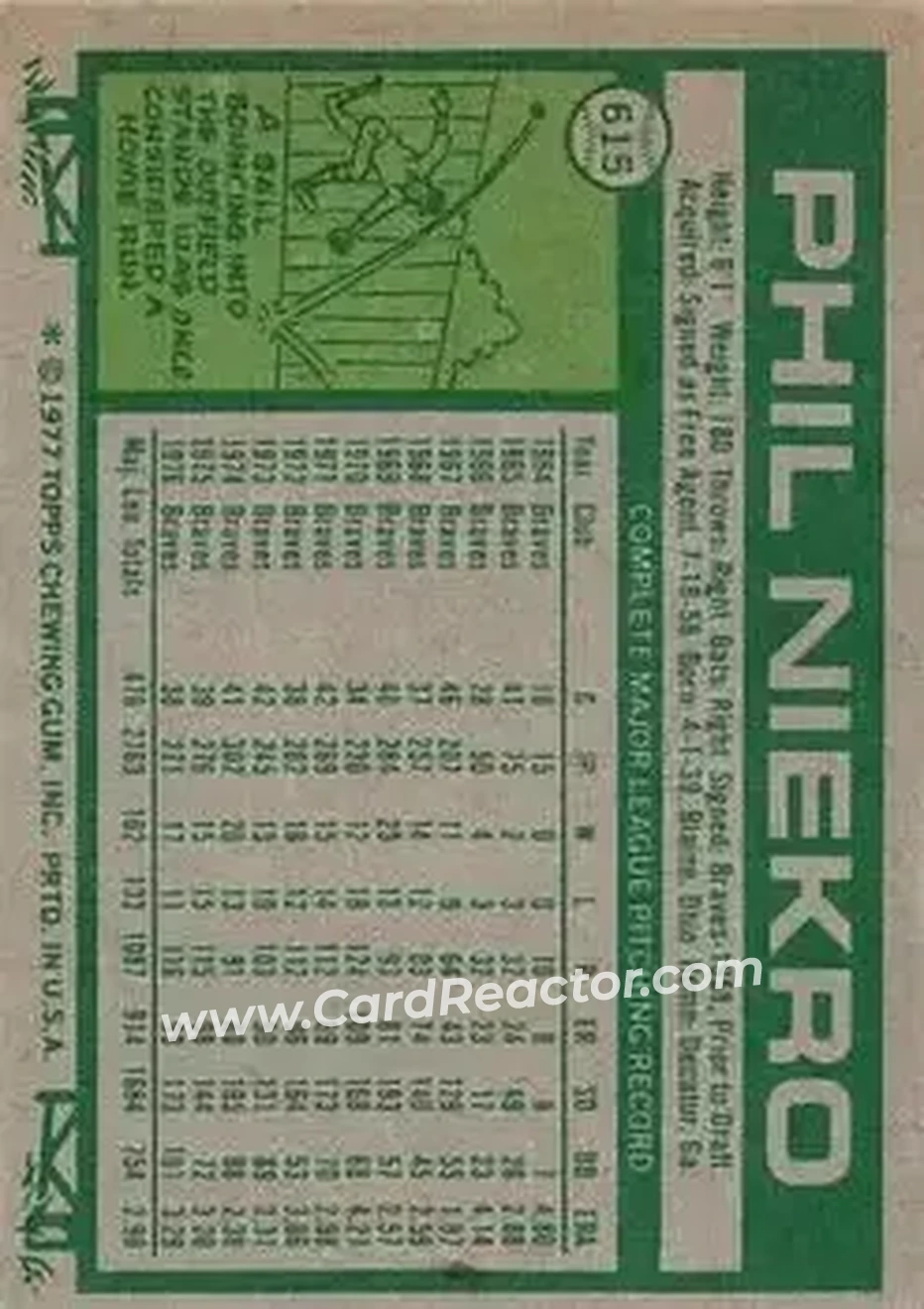Back of Phil Niekro