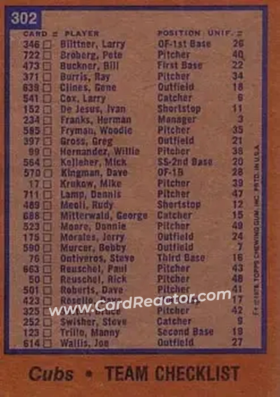 Back of Card #302