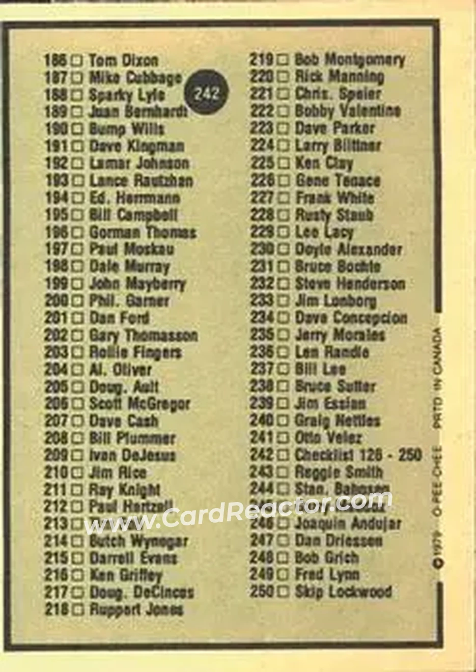 Back of Card #242