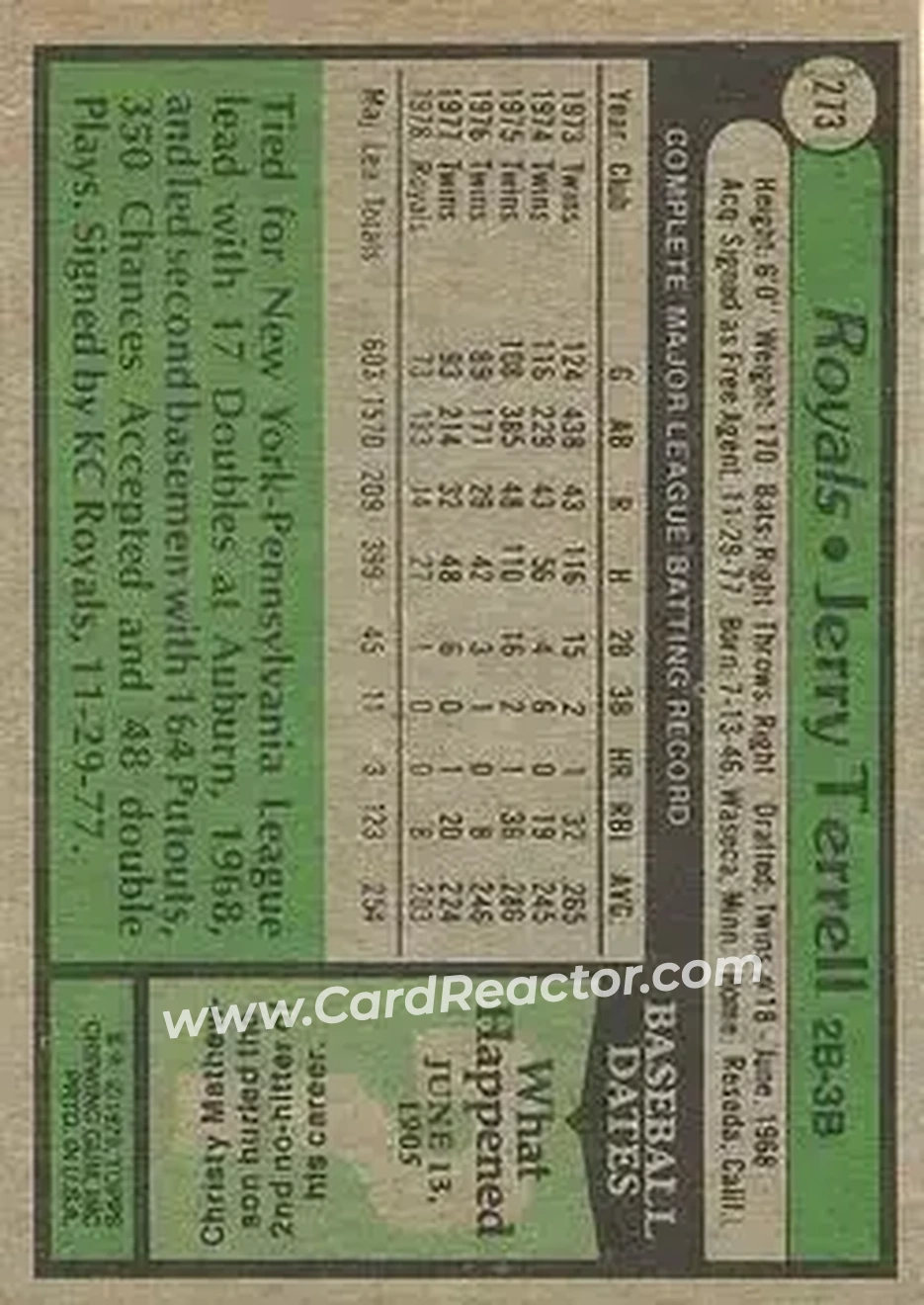 Back of Jerry Terrell