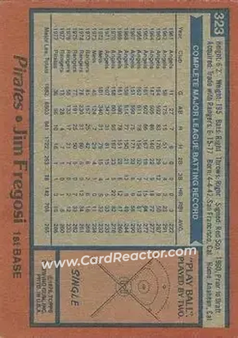 Back of Jim Fregosi