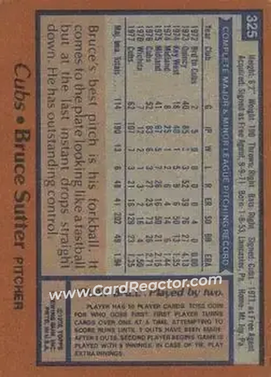Back of Bruce Sutter