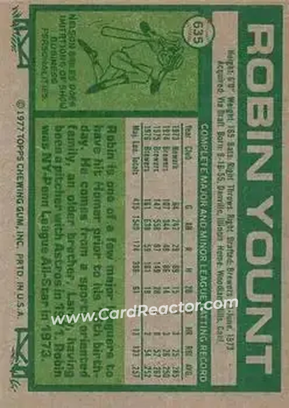 Back of Robin Yount