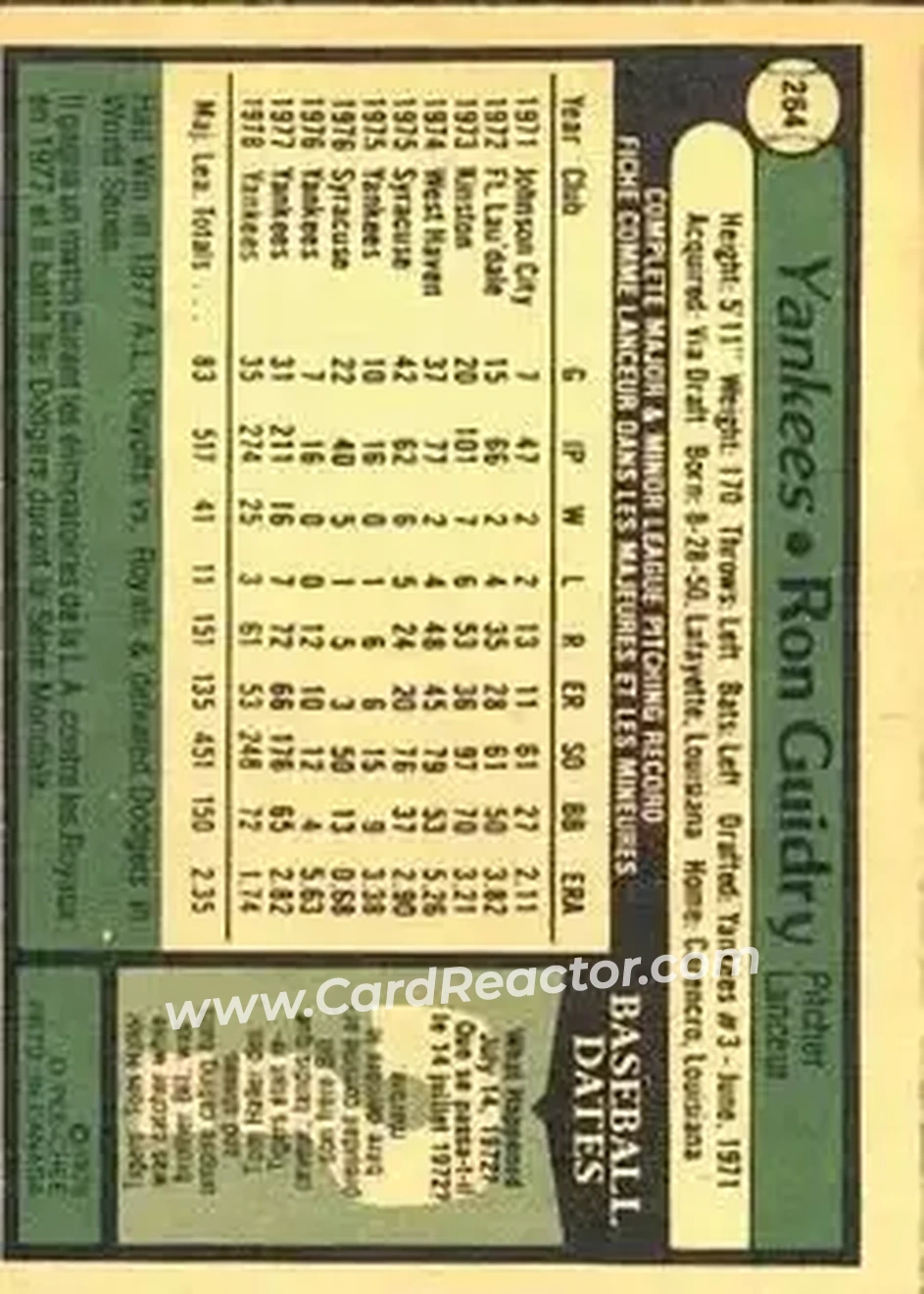 Back of Ron Guidry