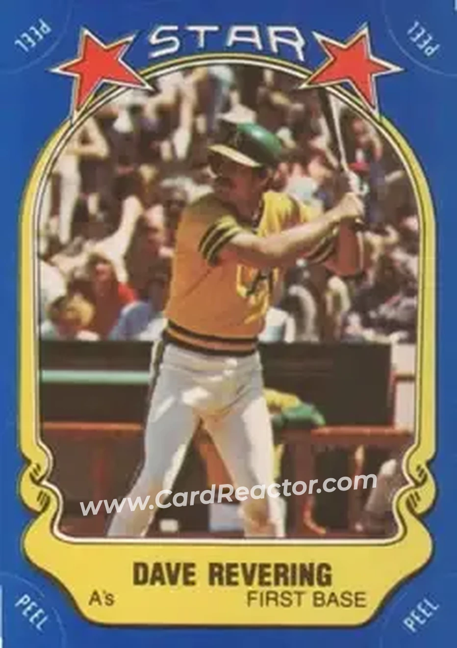 1981 Fleer Star Stickers #4 - Dave Revering - Oakland Athletics