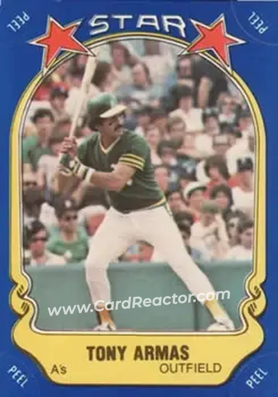 1981 Fleer Star Stickers #5 - Tony Armas - Oakland Athletics 1981 Fleer Star Stickers #5 - Tony Armas - Oakland Athletics