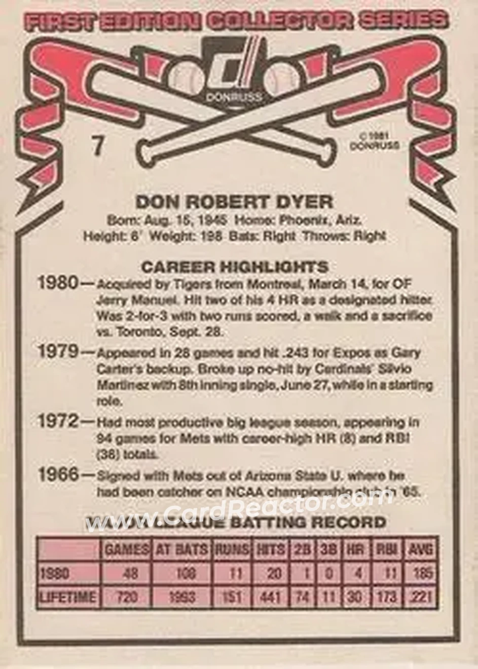 Back of Duffy Dyer