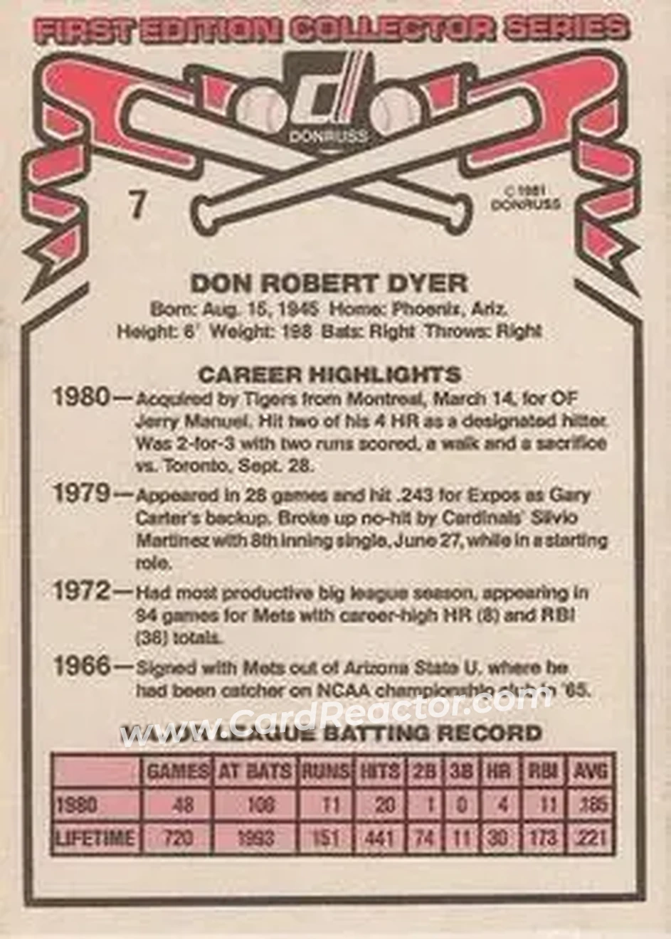 Back of Duffy Dyer