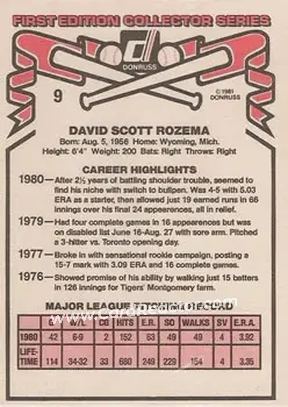 Back of Dave Rozema