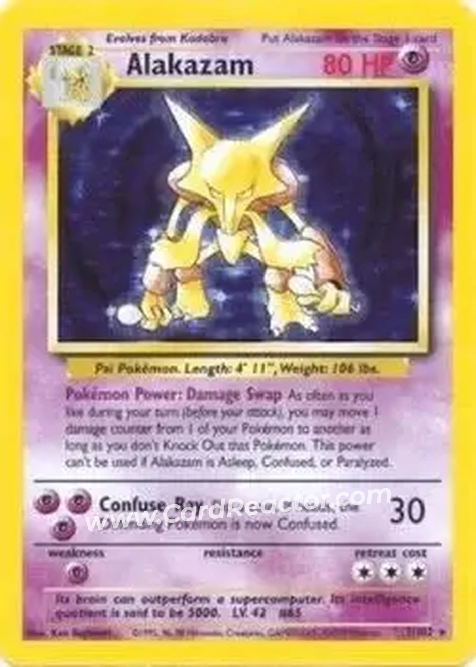 1999 Pokemon Base Set #1/102 - Alakazam