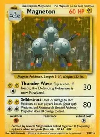1999 Pokemon Base Set #9/102 - Magneton