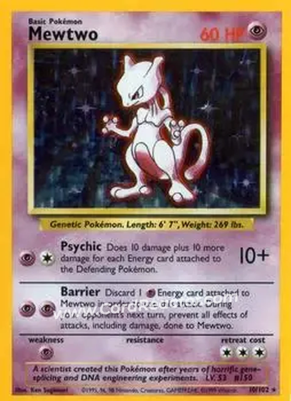 1999 Pokemon Base Set #10/102 - Mewtwo