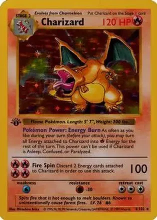 1999 Pokemon Base Set 1st Edition #4/102 - Charizard
