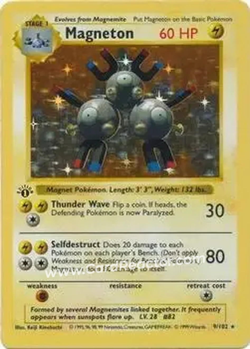 1999 Pokemon Base Set 1st Edition #9/102 - Magneton