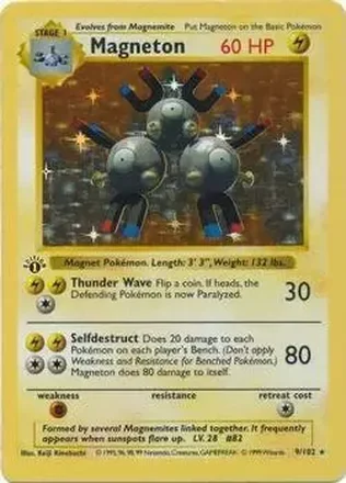 1999 Pokemon Base Set 1st Edition #9/102 - Magneton