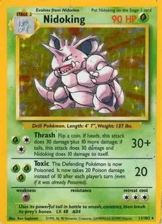 1999 Pokemon Base Set #11/102 - Nidoking