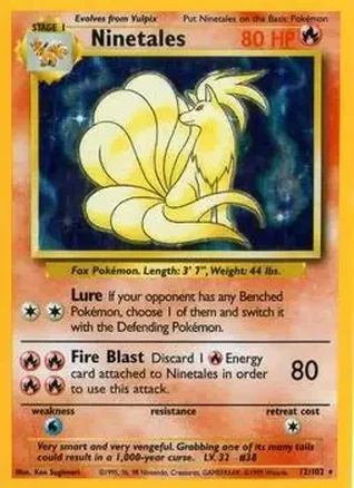 1999 Pokemon Base Set #12/102 - Ninetales
