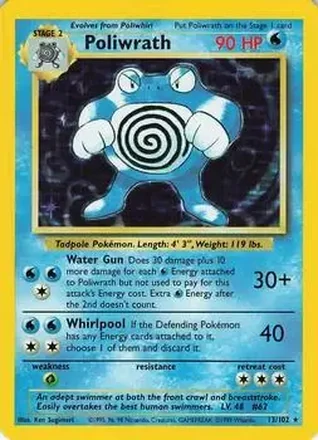 1999 Pokemon Base Set #13/102 - Poliwrath