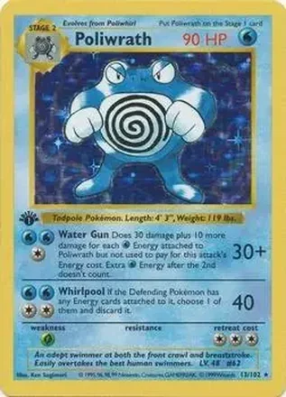 1999 Pokemon Base Set 1st Edition #13/102 - Poliwrath