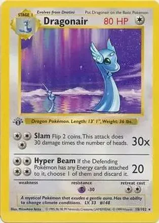 1999 Pokemon Base Set 1st Edition #18/102 - Dragonair