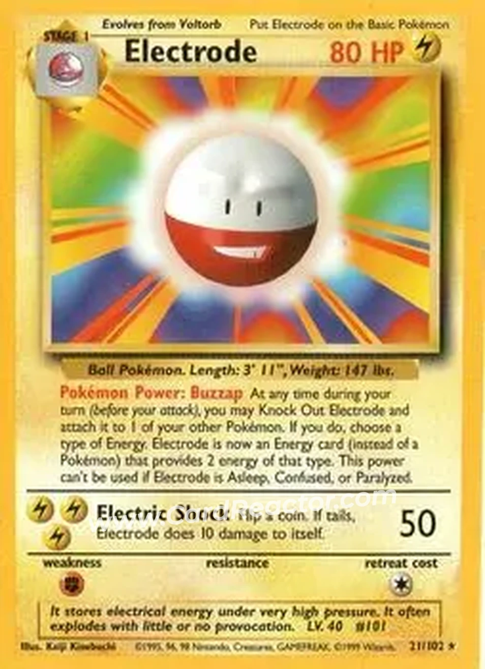 1999 Pokemon Base Set #21/102 - Electrode