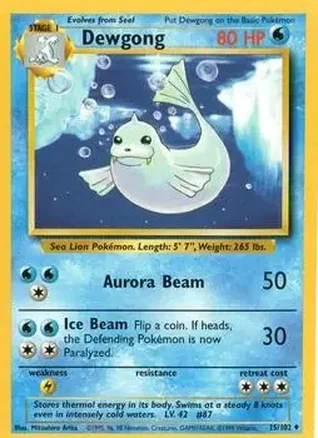1999 Pokemon Base Set #25/102 - Dewgong