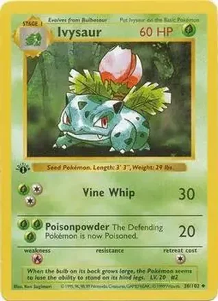 1999 Pokemon Base Set 1st Edition #30/102 - Ivysaur