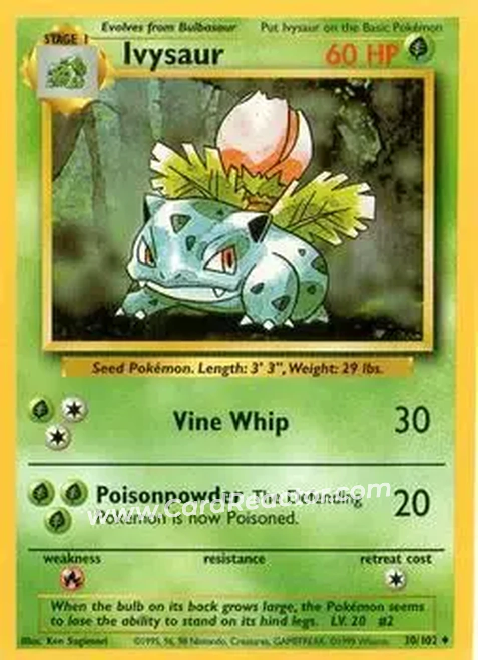 1999 Pokemon Base Set #30/102 - Ivysaur