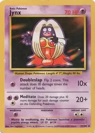 1999 Pokemon Base Set #31/102 - Jynx