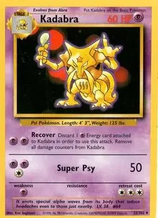 1999 Pokemon Base Set #32/102 - Kadabra
