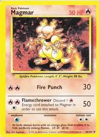 1999 Pokemon Base Set #36/102 - Magmar